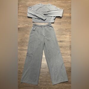 **holiday bonus‼️ Sunday Gray Track Pants & Crop Top Set